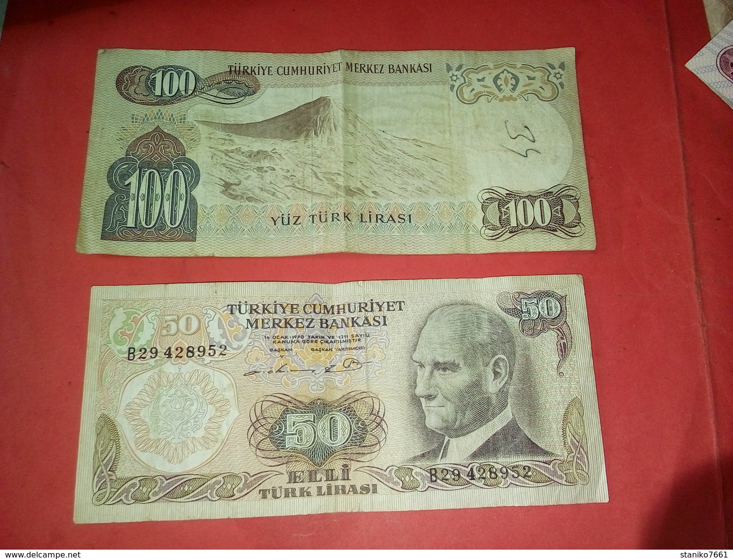 2 BILLETS DE 100 ET 50 TURC LIRASI 1970 VOIR PHOTOS - Turquie