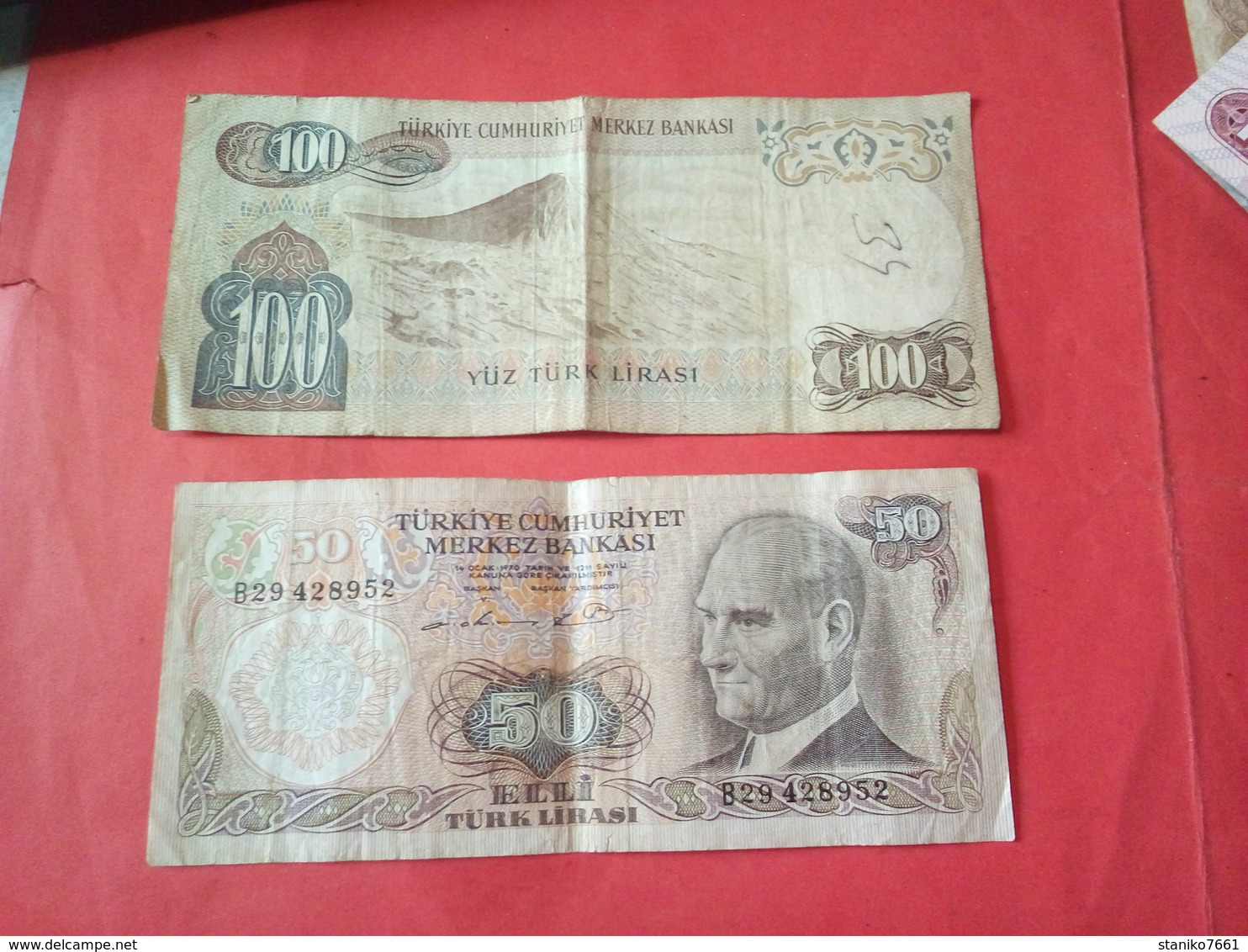 2 BILLETS DE 100 ET 50 TURC LIRASI 1970 VOIR PHOTOS - Turquie