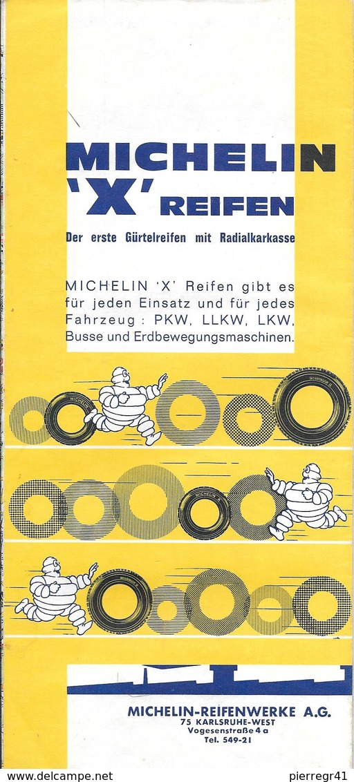 CARTE-ROUTIERE-MICHELIN-N°205-1965-DEUTSCHLAND-ALLEMAGNE-Pas  De Plis Coupés-TBE - Cartes Routières