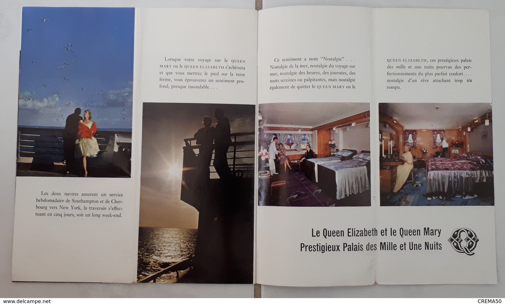 Programme, Dépliant, Brochure Publicitaire Du Paquebot QUEN ELISABETH & QUEN MARY. - Programme