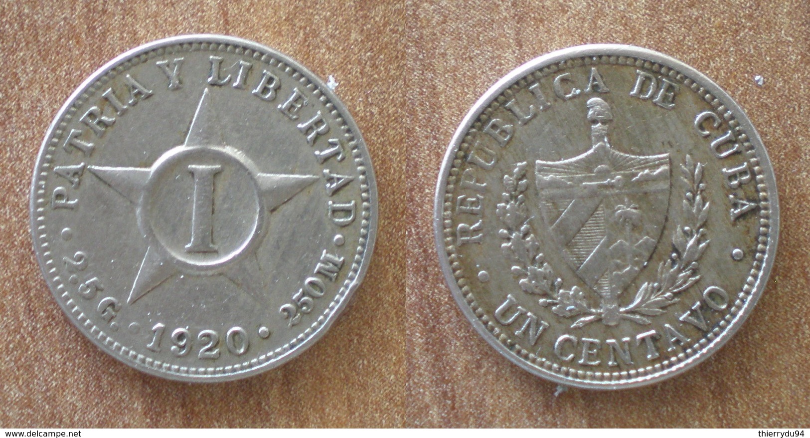 Cuba 1 Centavo 1920 Centavos Cent Pesos Peso Bitcoin Paypal OK - Cuba