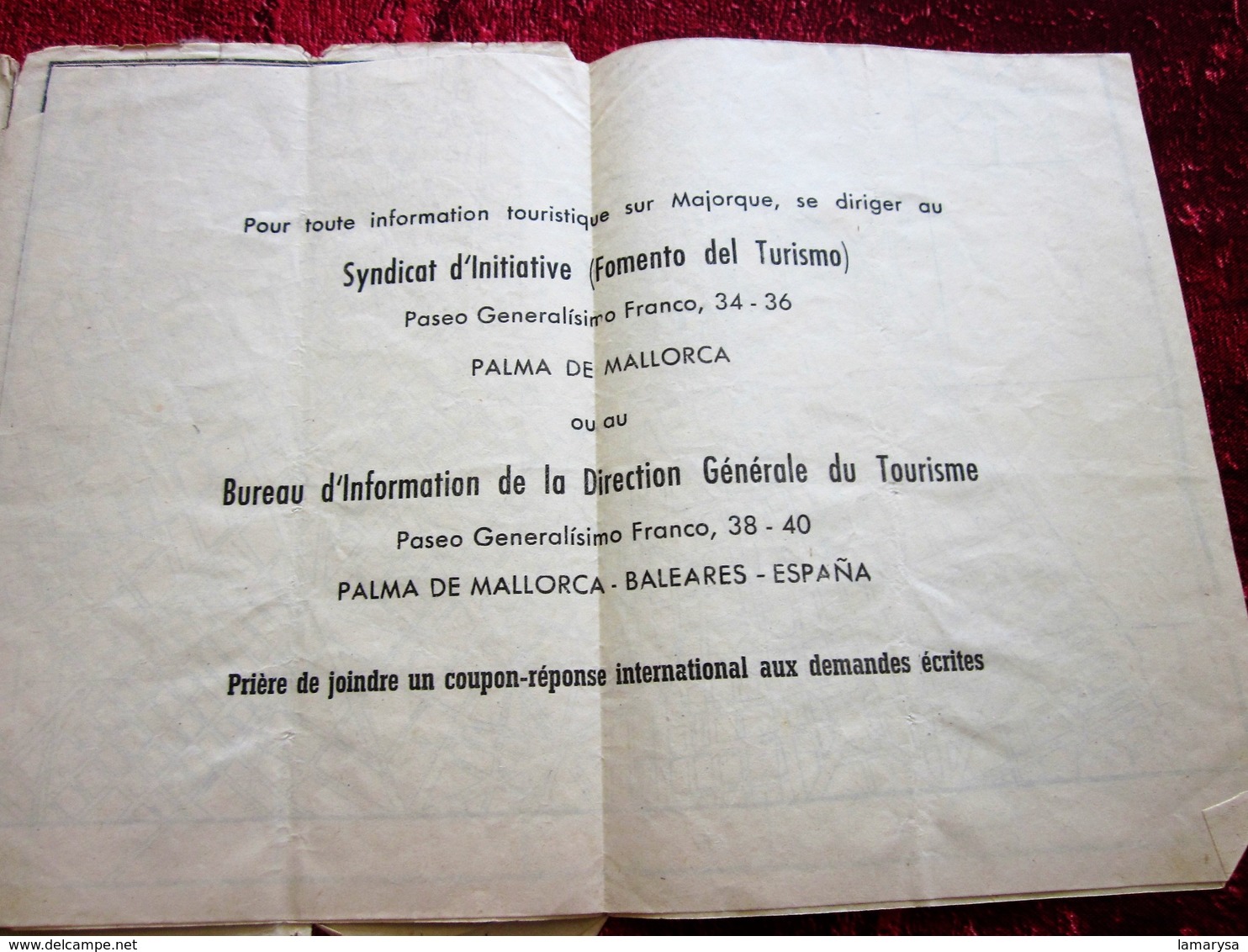 1954 MALLORCA ESPANA ILES BALEARES GUÍA PANTALLA TURÍSTICA-EXCURSIONES-PROGRAMA SOCIEDAD FOMENTO DEL TOURISME CARD PALMA