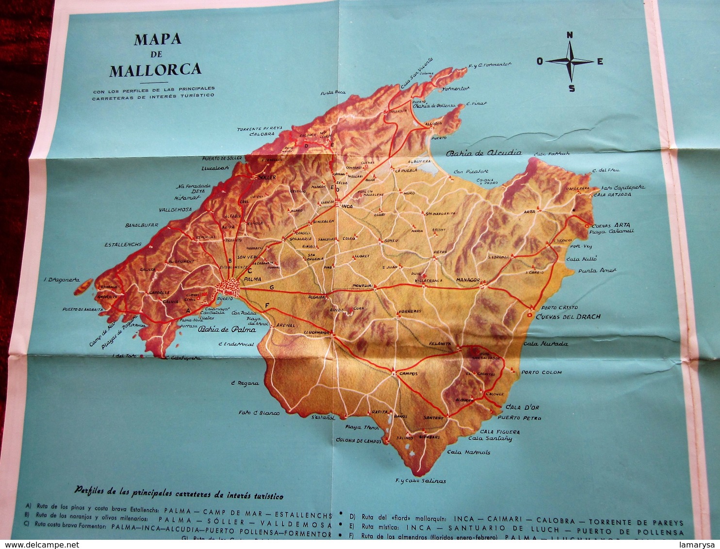 1955 MALLORCA ESPANA ILES BALÉARES PLANO TURISTICO GENOVA Y CAS CATAL GUÍA PANTALLA TURÍSTICA-EXCURSIONES-PROGRAMA PALMA - Cuadernillos Turísticos