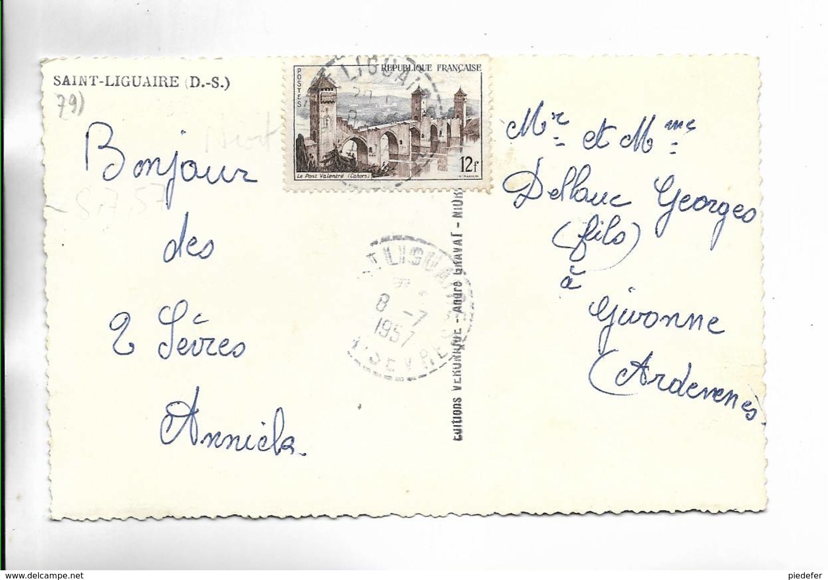 79 - SAINT-LIGUAIRE ( D.-S. ) - ( La Poste. Eglise ) - Carte Glacée - Other & Unclassified