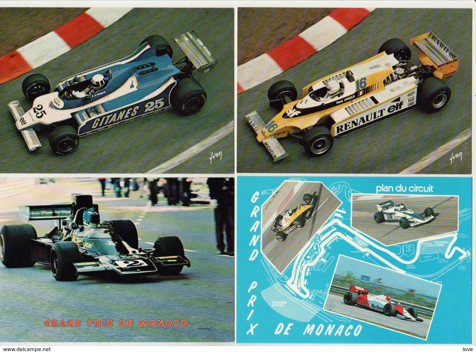 MONACO: Grand Prix De Monaco, Courses Automobiles. Bon Lot De 22 Cartes Entre 1972/1987. Détails Au Verso - Collections & Lots