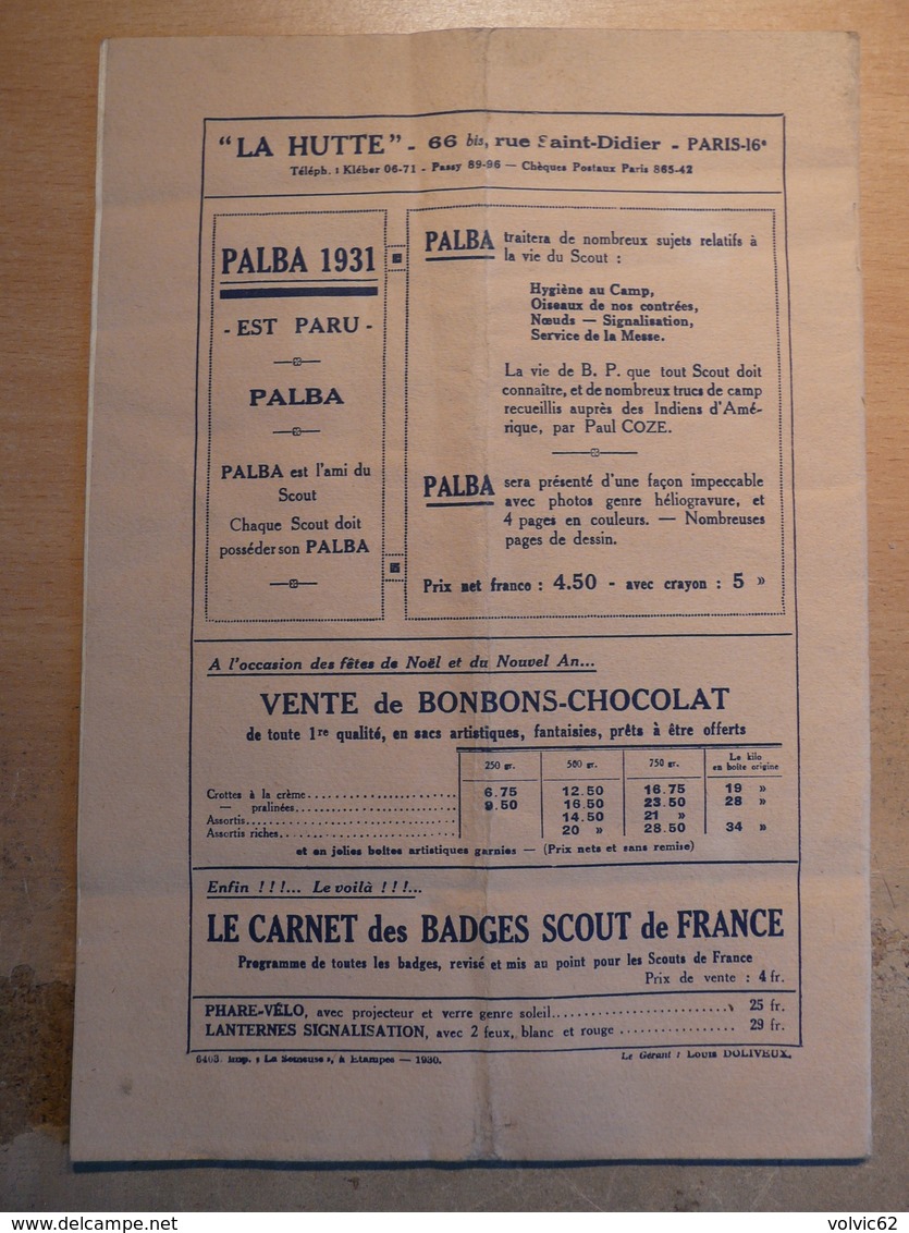 Revue scout de France 122 1930 messe vignemale marin pampold  vie en régions