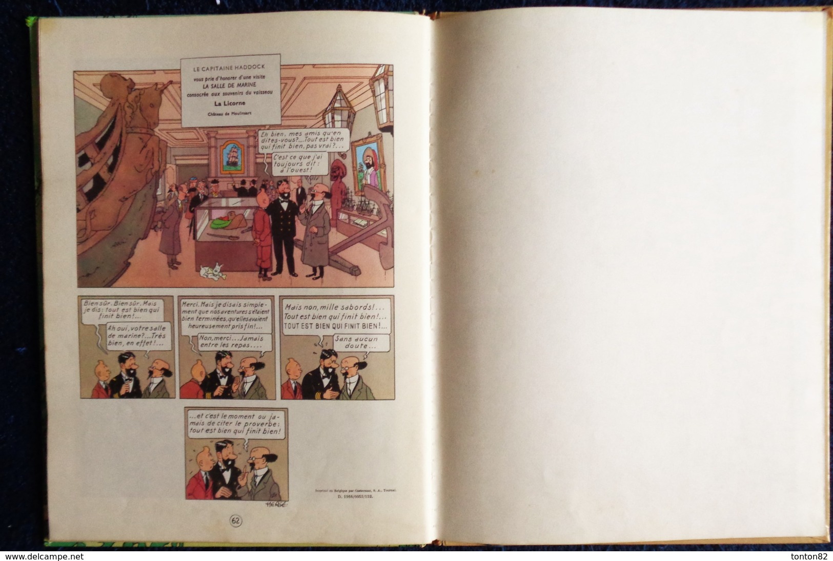 Hergé - Les Aventures de Tintin ( 12 ) - Le Trésor de Rackham le Rouge - Casterman - ( 1966 ) .