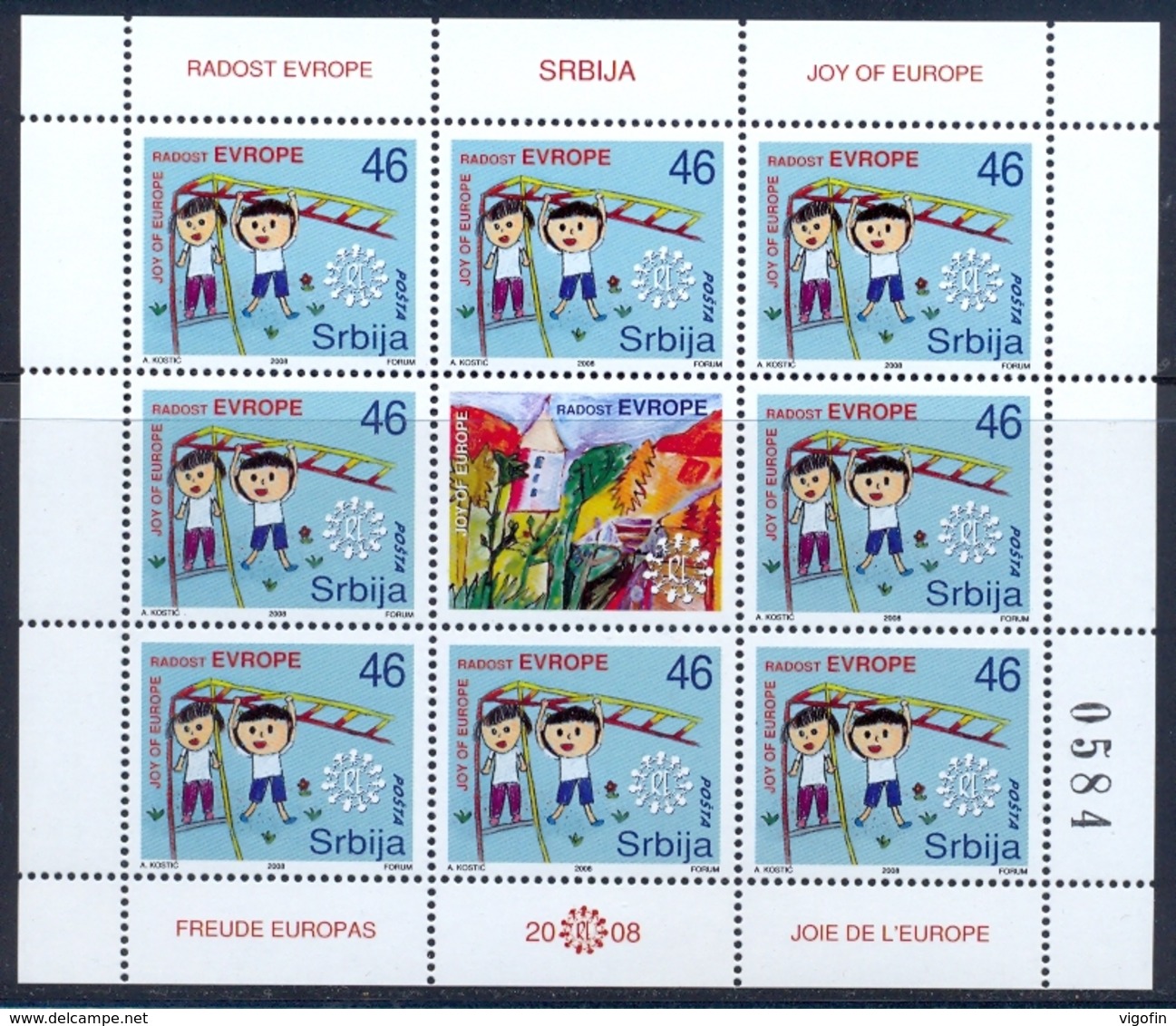 SRB 2008-263 JOY OF EUROPE, SERBIA, MS, MNH - Sonstige & Ohne Zuordnung