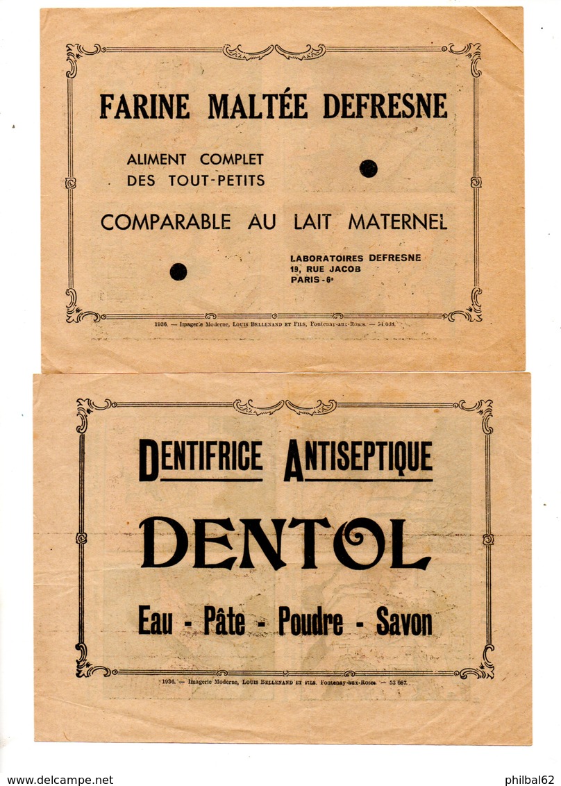 Dentifrice Dentol Et Farine Maltée Defresne. 10 Feuillets De 4 Images Devinettes. - Autres & Non Classés