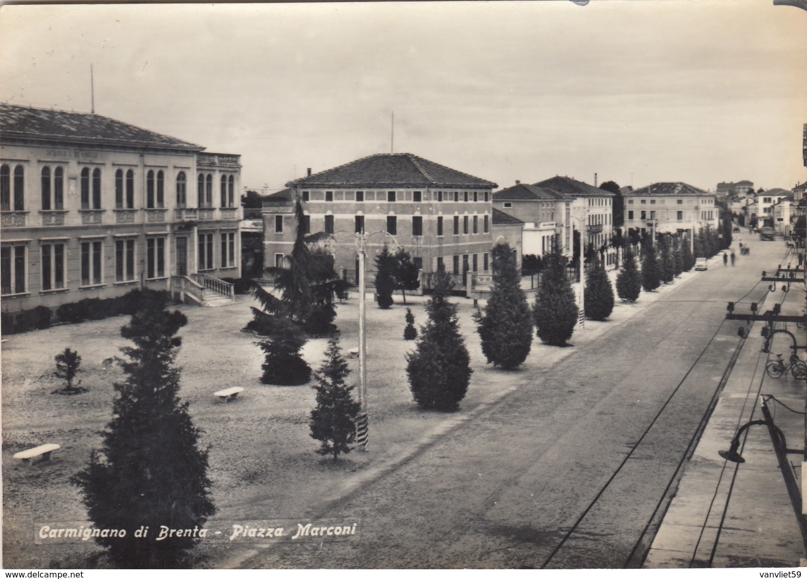 CARMIGNANO DI BRENTA-PADOVA-PIAZZA MARCONI-CARTOLINA VERA FOTOGRAFIA VIAGGIATA IL 31-8-1956 - Padova