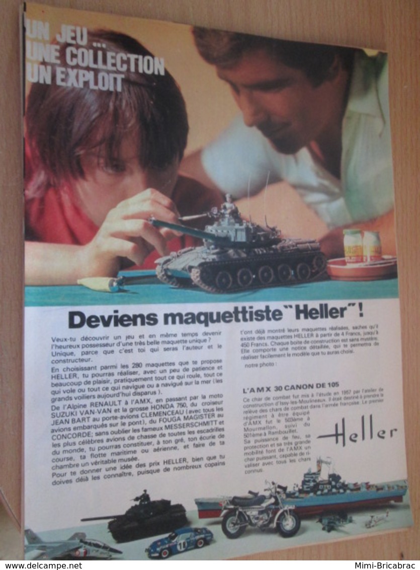 SPI2019 Page De SPIROU De 75/76 : PUBLICITE MAQUETTES PLASTIQUES HELLER Page A4 CHAR AMX 30 - Véhicules Militaires