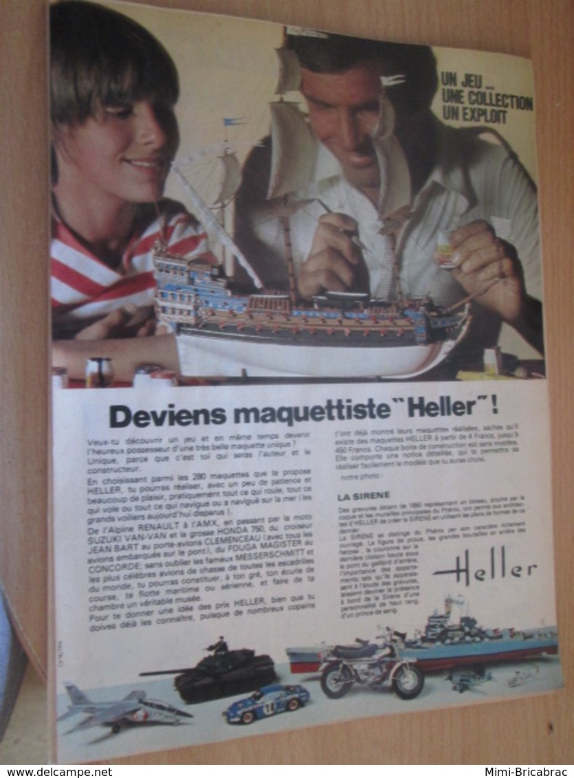 SPI2019 Page De SPIROU De 75/76 : PUBLICITE MAQUETTES PLASTIQUES HELLER Page A4 VOILIER LA SIRENE - Bâteaux