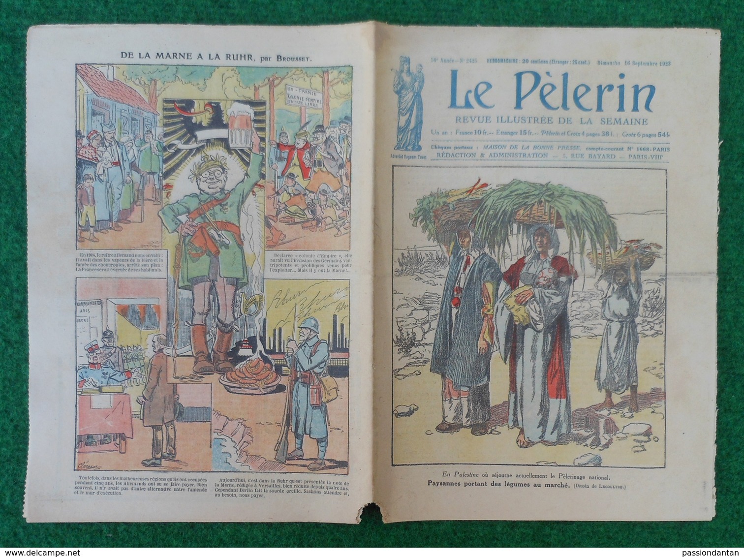 Revue Illustrée Le Pèlerin - Septembre 1923 - Paysannes En Palestine - Assassinat Entre Janina Et Santi Quaranta - Autres & Non Classés