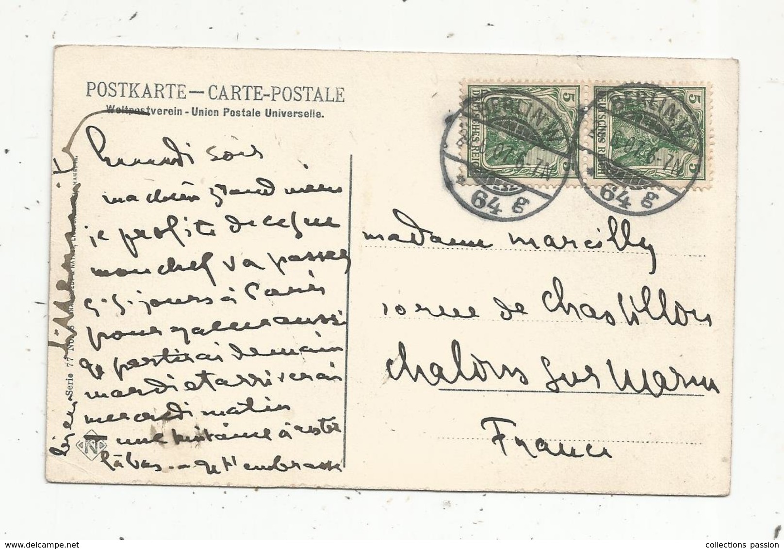 Oblitérations Sur Cp ,  Allemagne ,  BERLIN W ,  1907, 64 G ,  POTSDAM , Havellandschaft ,  3 Scans - Lettres & Documents