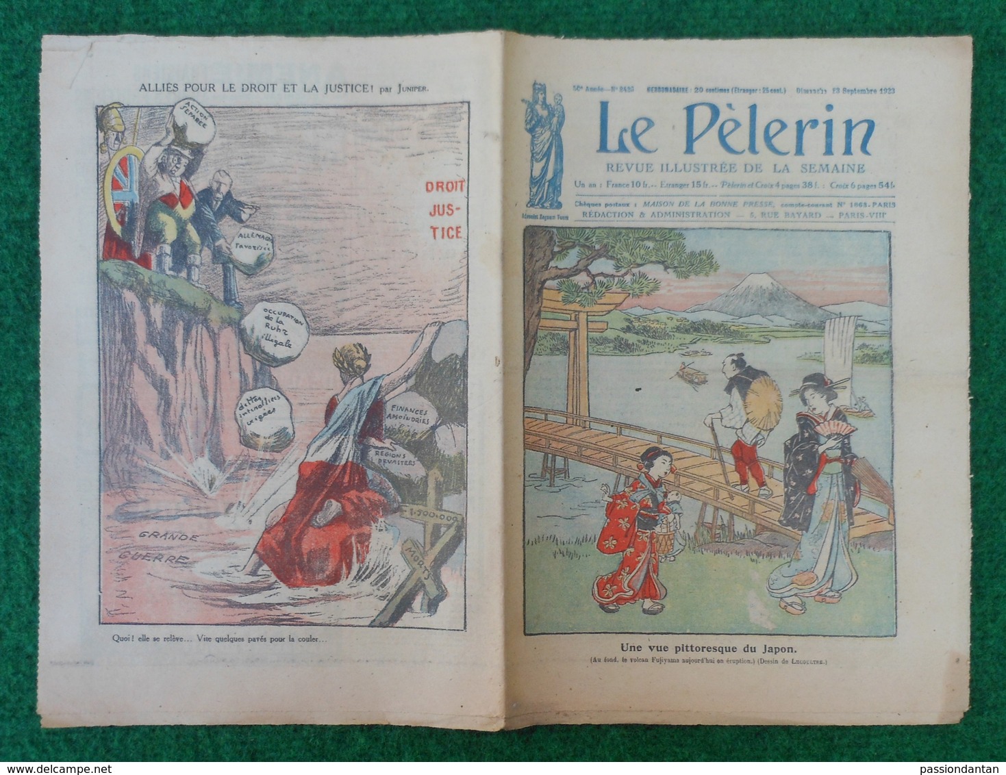 Revue Illustrée Le Pèlerin - Septembre 1923 - Un Vue Du Japon - M. Maginot Et Le Maréchal Joffre à Meaux - Autres & Non Classés