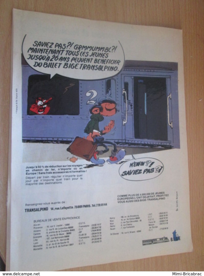 SPI2019 Page De SPIROU De 75/76 : FRANQUIN GASTON LAGAFFE PUBLICITE POUR LE BILLET BIGE - Gaston