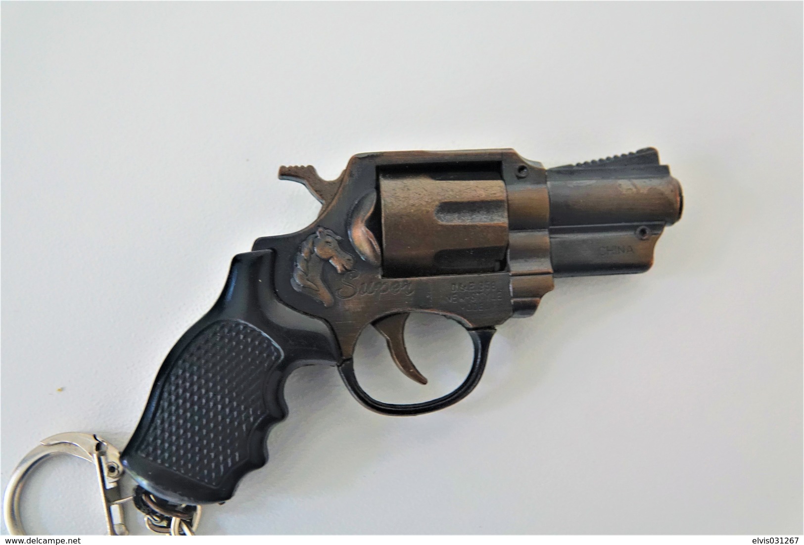 Vintage TOY GUN : SUPER COLT COBRA D&E 358 Revolver - L=9cm - Keychain 19**s - Keywords : Cap - Cork - Pistol - Armes Neutralisées