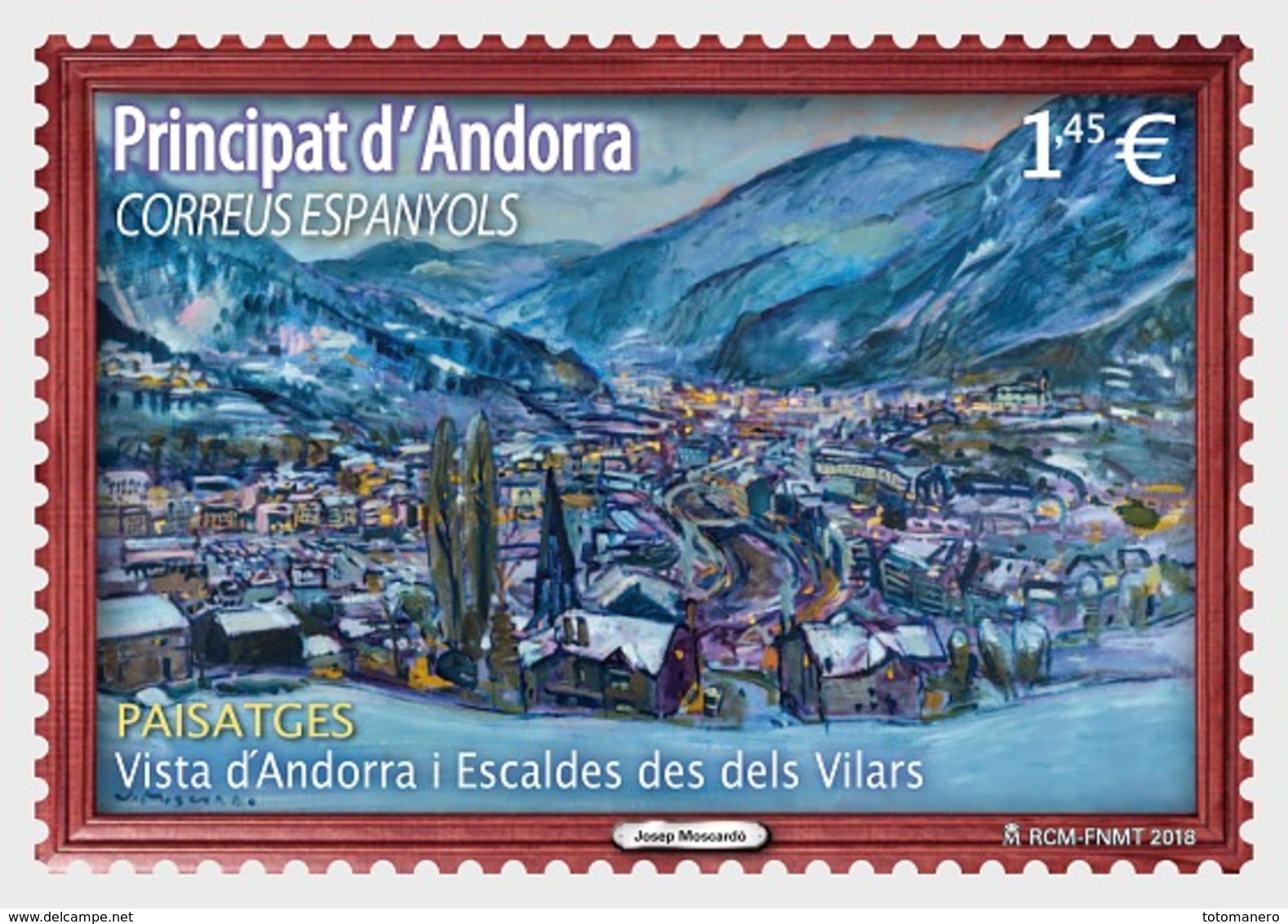 ANDORRA Spanish/Spanische 2018 - Josep Moscardó - View Of Andorra And Escaldes From Vilars** - Nuovi