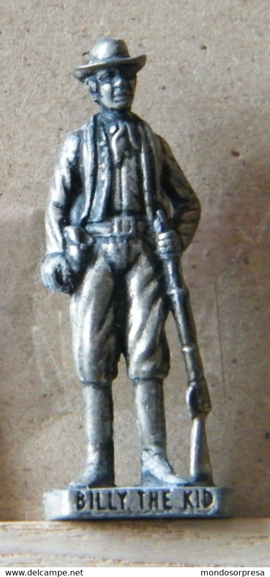 (SLDN°56) KINDER FERRERO, SOLDATINI IN METALLO FAMOSI COWBOY SERIE 2 85/93 BILLE THE KID ARGENTO USATO - Metal Figurines