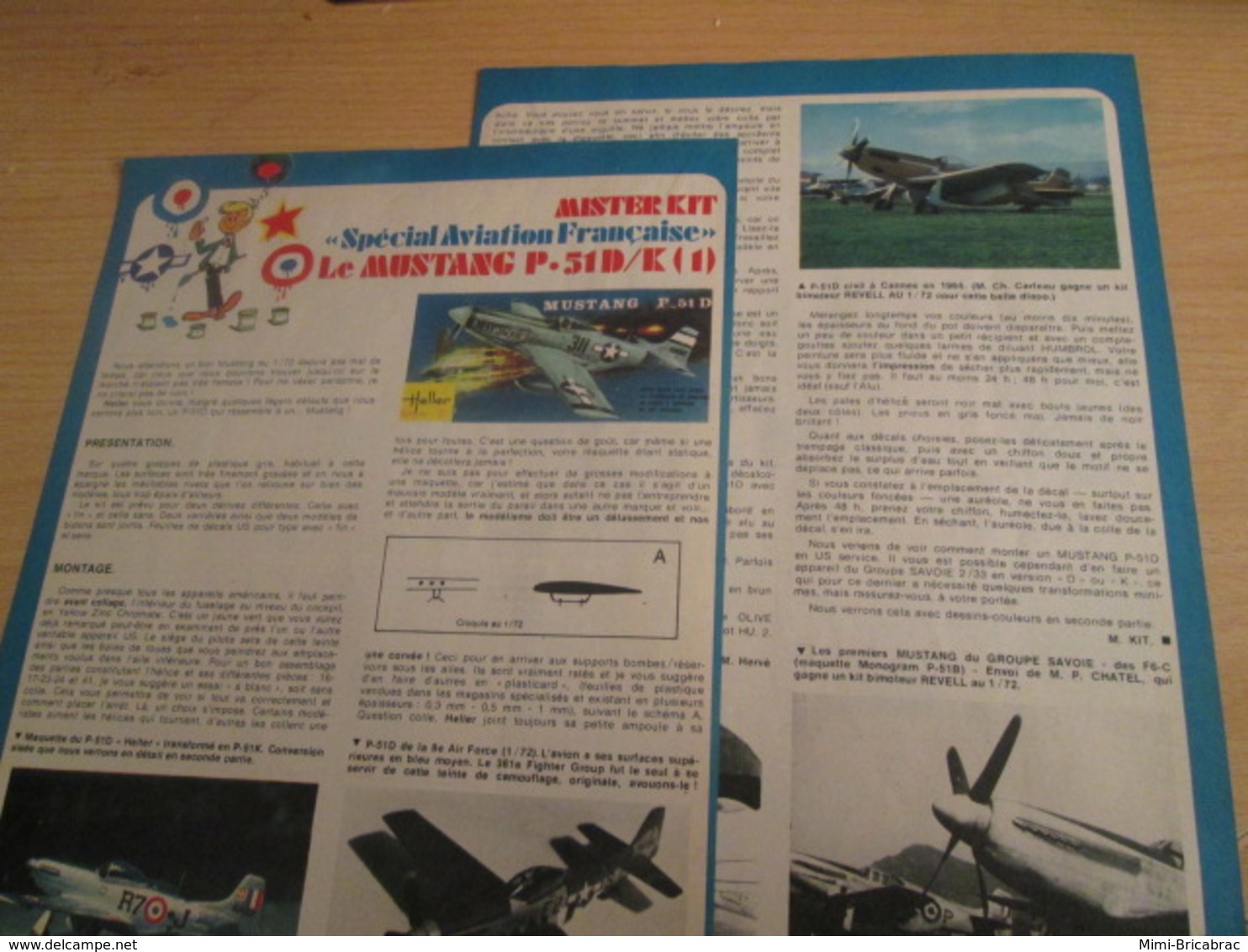 SPI2019 Issu De SPIROU 1975/76 / MISTER KIT Présente : DOUBLE PAGE A4 / MUSTANG P-51D/K FRANCAIS - Frankrijk