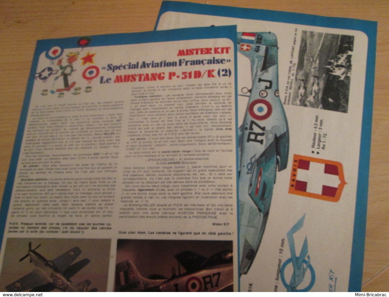 SPI2019 Issu De SPIROU 1975/76 / MISTER KIT Présente : DOUBLE PAGE A4 / LE MUSTANG P-51D/K FRANCAIS - Francia