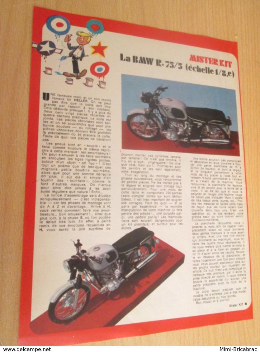 SPI2019 Issu De SPIROU 1975/76 / MISTER KIT Présente : PAGE A4 / LA BMW R75/5 AU 1/8e HELLER - France