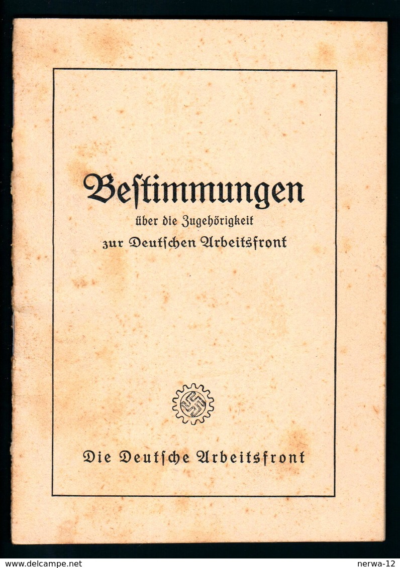 Bestimmungen über Die Zugehörigkeit Zur Deutschen Arbeitsfront - 1939-45