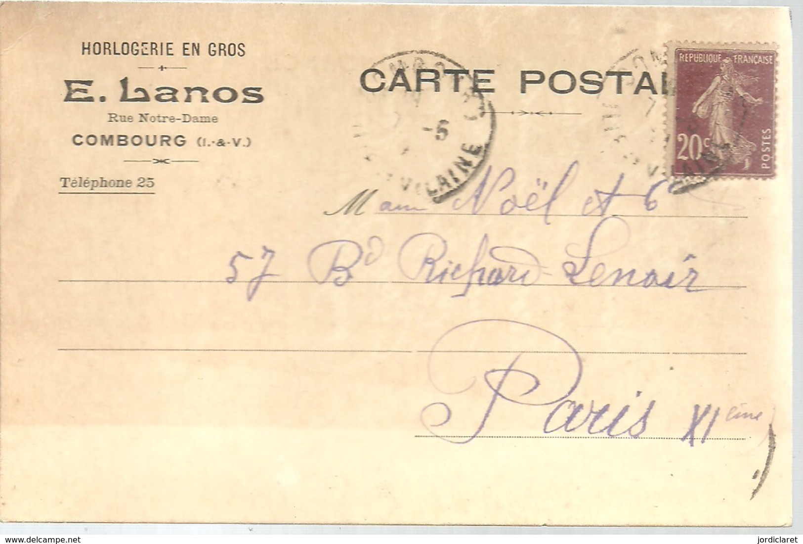 CARTE POSTALE  COMBOURG  1921 - Lettres & Documents