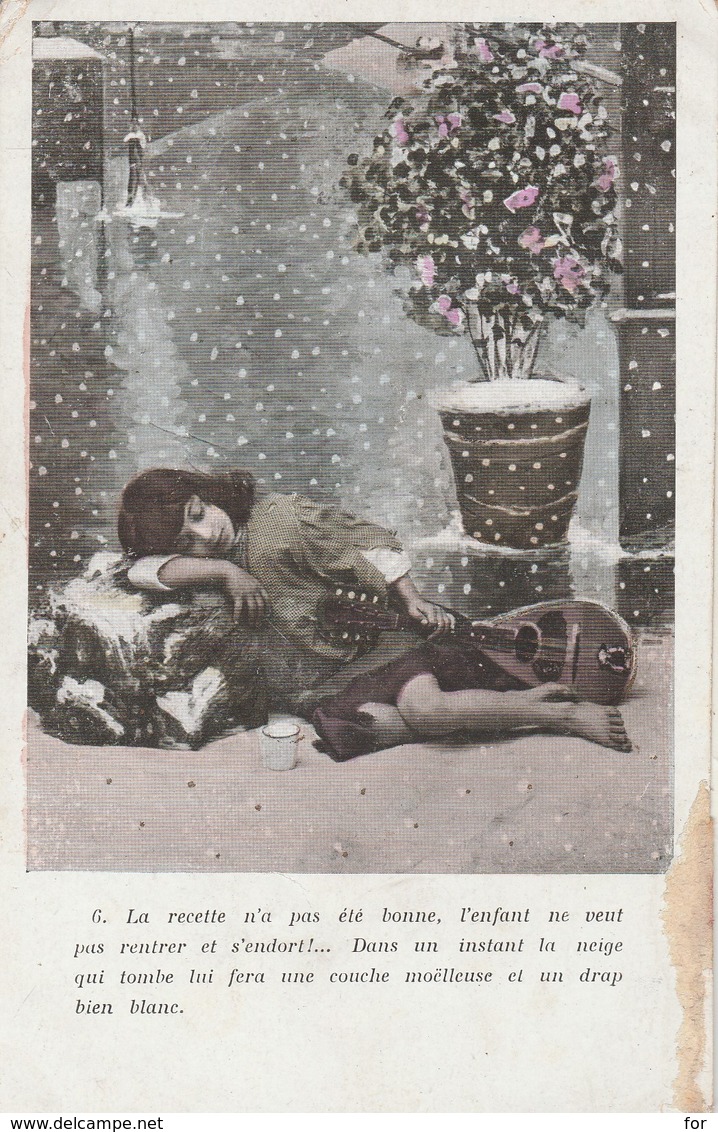 Enfant Avec Mandoline Sous La Neige : La Mendiante Du Panthéon N° 6 - ( Colorisée ) - - Collections, Lots & Séries