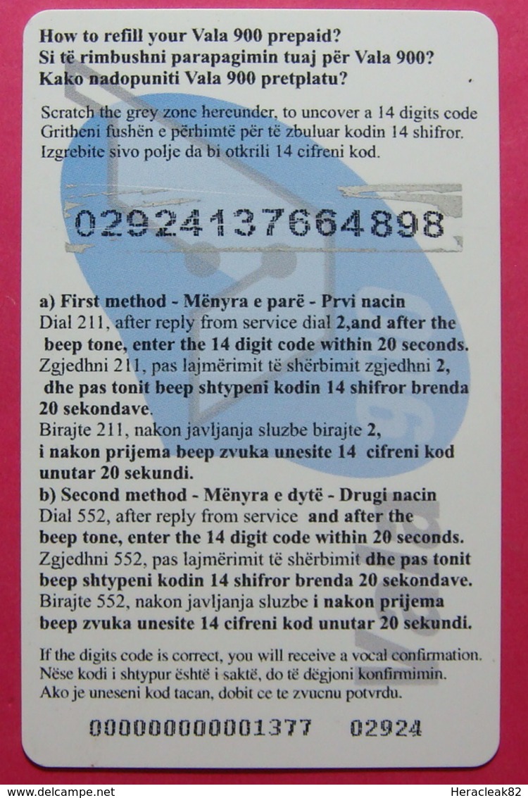 Kosovo Prepaid Phonecard, 10 Euro. Operator VALA, *Big Egg & 2 Girls*, Serial # 02...... - Kosovo