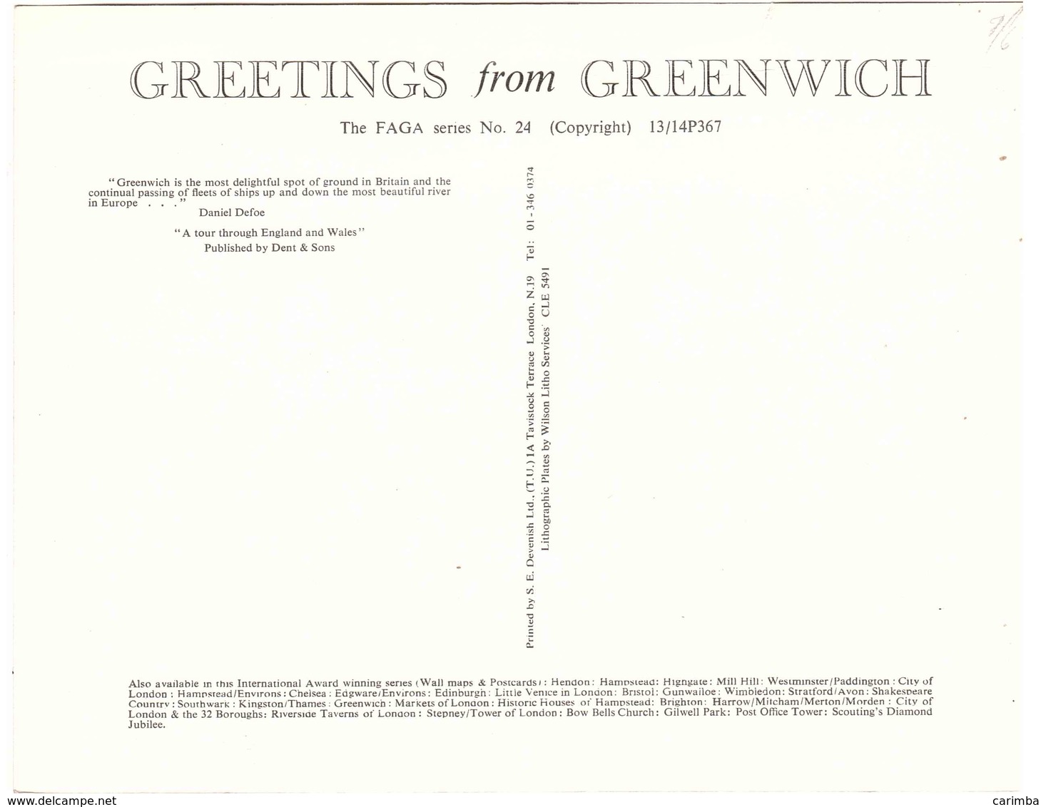 GREENWICH  THE FAGA SERIES NO.24 - Altri & Non Classificati