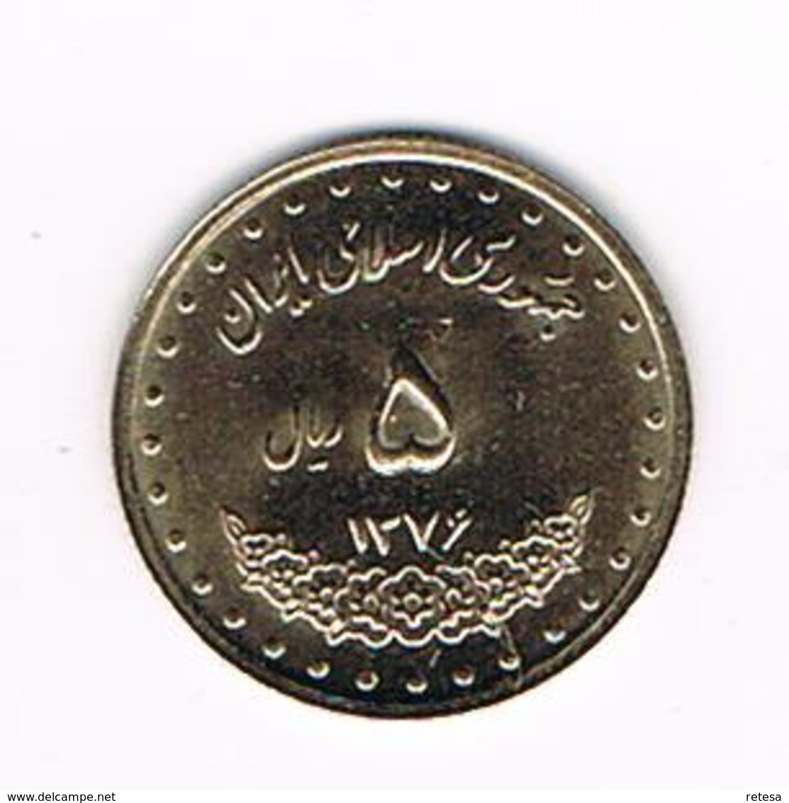 //  IRAN  5 RIALS  1376 ( 1997 ) - Iran