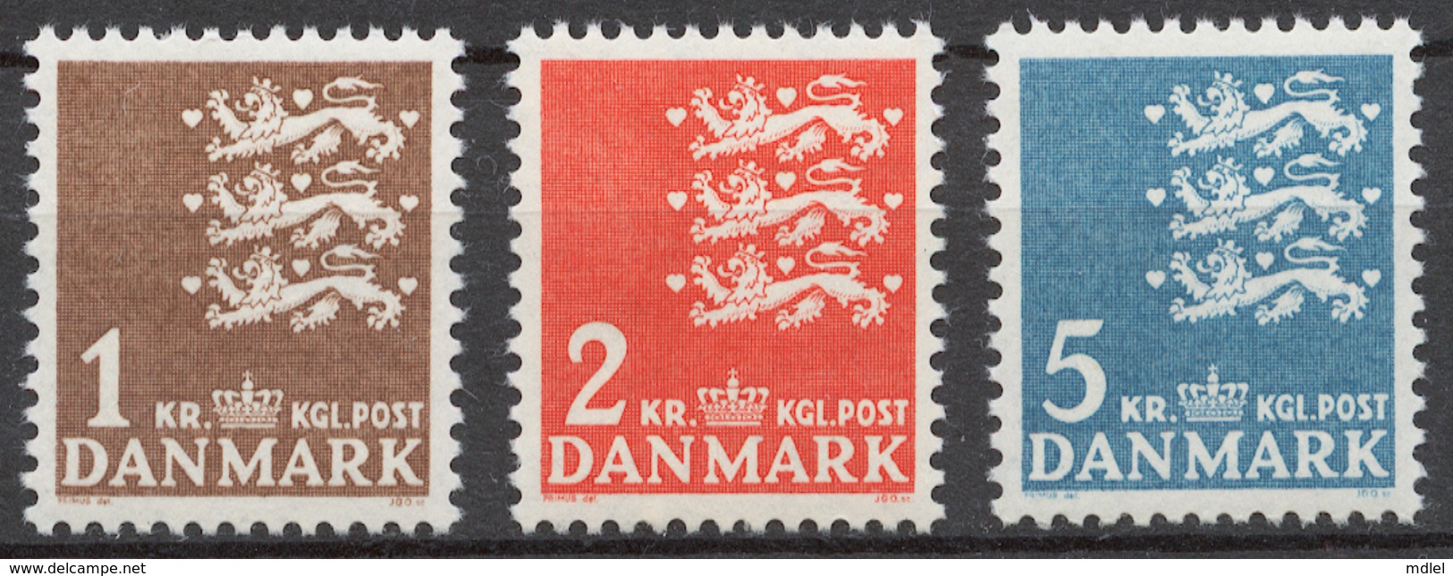 Denmark 1946-69 Mi# 289-91y** DEFINITIVES, STATE SEAL - Unused Stamps