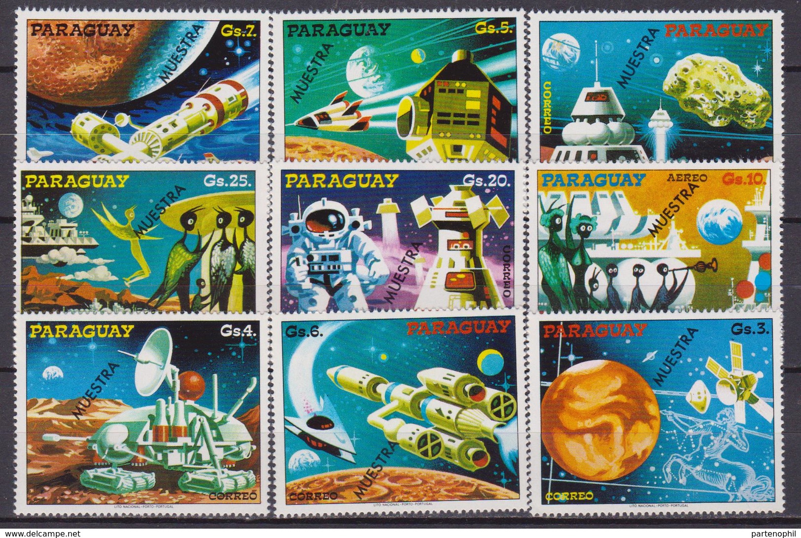 Paraguay Overprint "Muestra" UFO Space Sheet MNH - Sud America