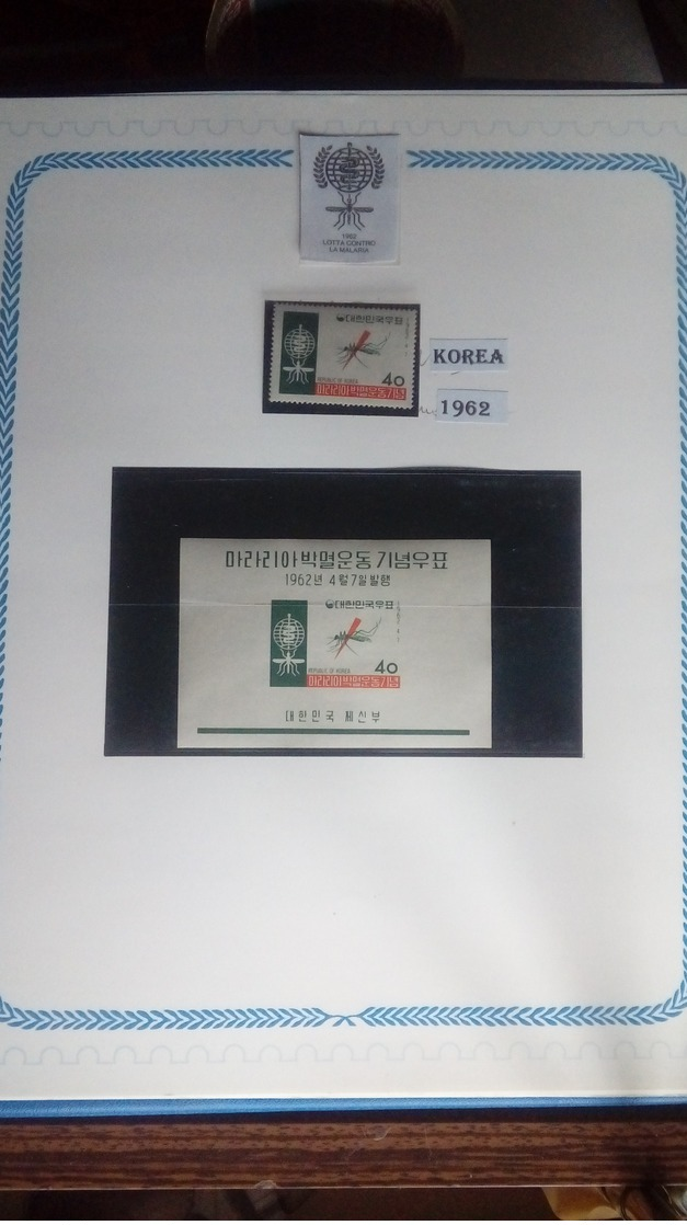 francobolli 1962 lotta contro la malaria vari paesi  thailandia polonia iran  ecc