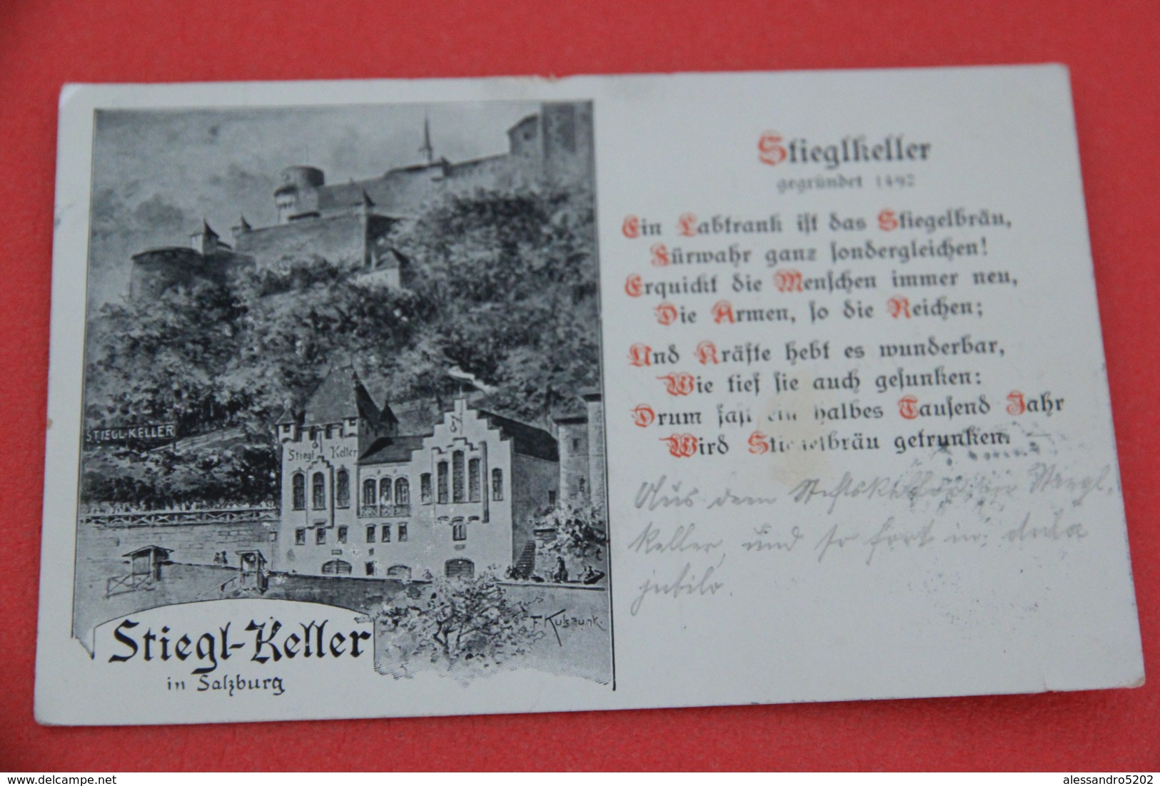 Salzburg Stiegl Keller Stieglkeller 1905 - Altri & Non Classificati