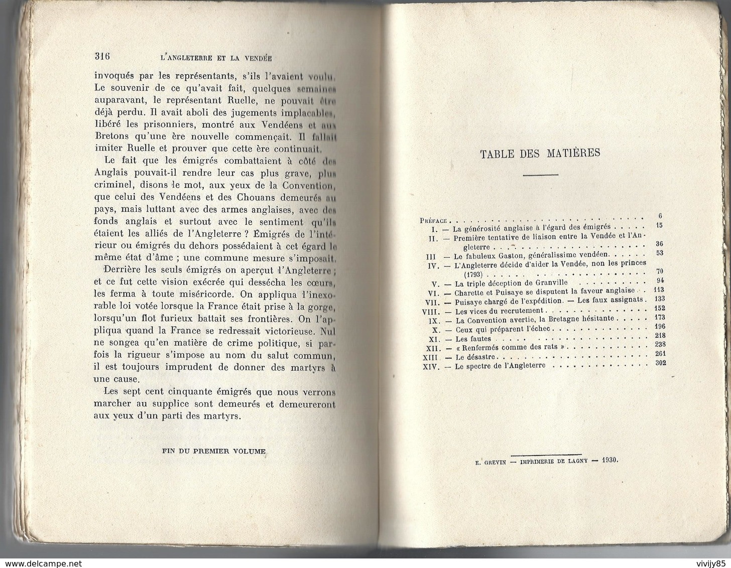 Livre Ancien De 316 Pages  " L'Angleterre Et La VENDEE D'Emile Gabory - GRANVILLE - QUIBERON - ILE D' YEU - 1930 - Pays De Loire