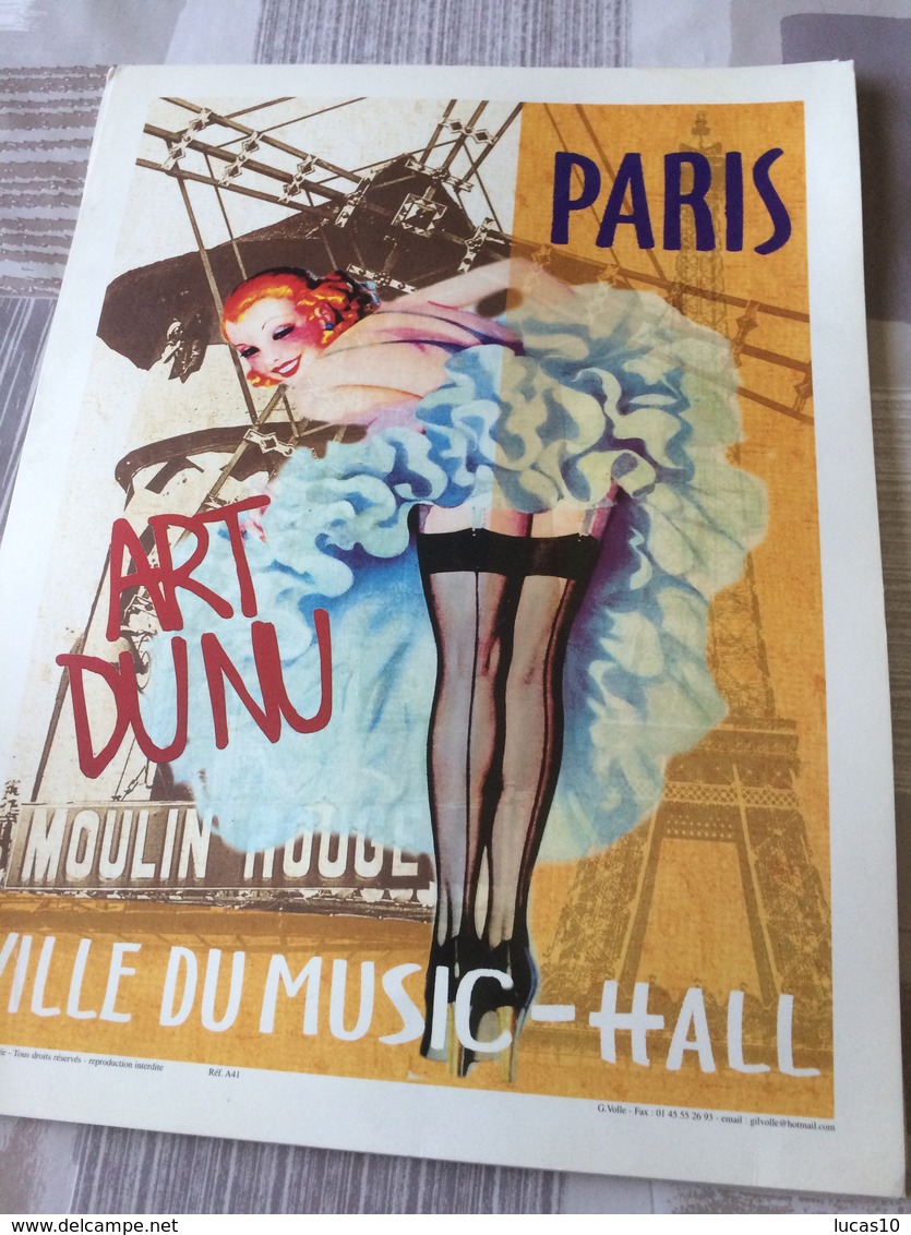 AFFICHE  MOULIN ROUGE  PARIS  ART DU NU    24 Cm X 32 Cm - Posters