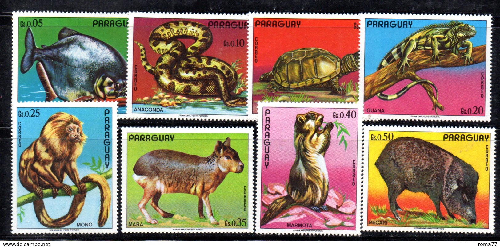 BIG - PARAGUAY ,  Serie Con Gomma Integra ***  MNH  (2380A) . ANIMALI DIVERSI - Paraguay