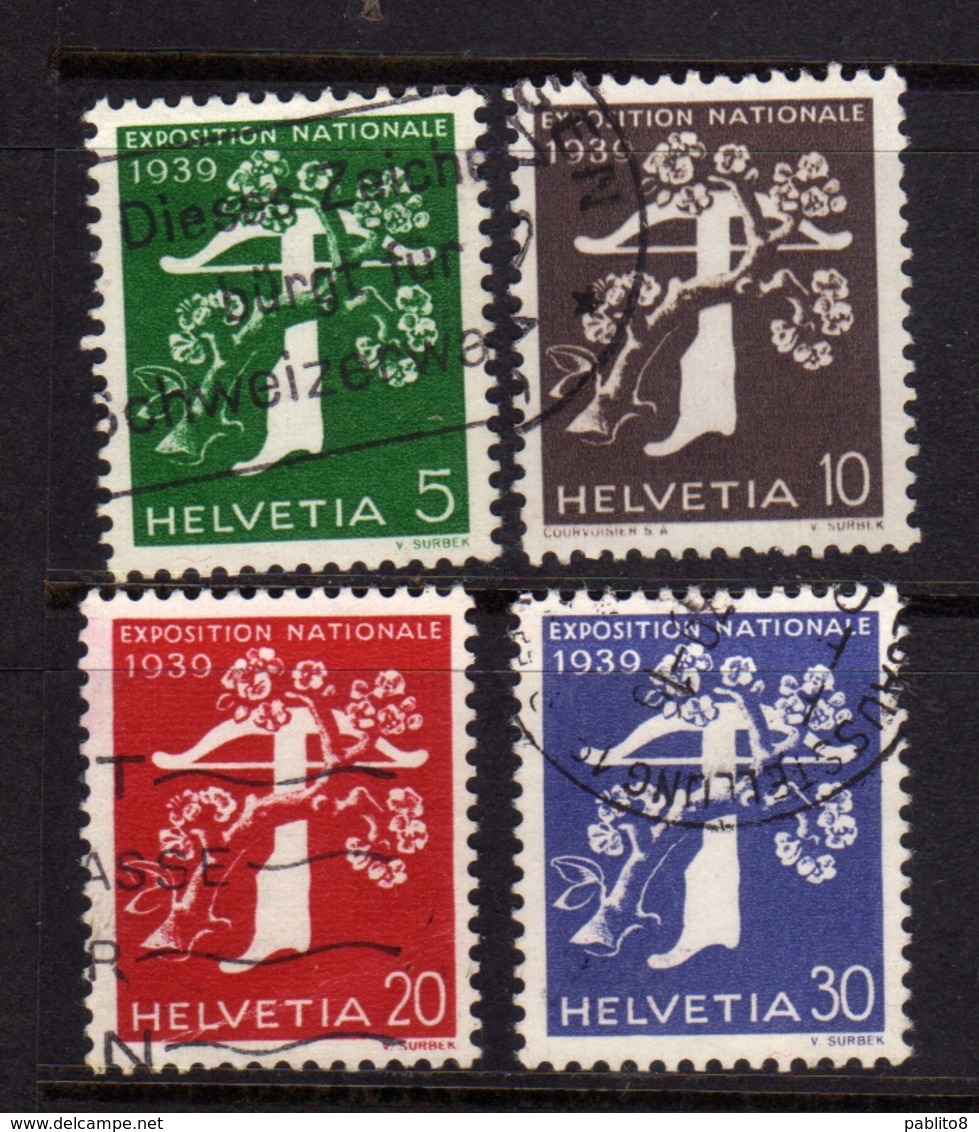 SWITZERLAND SUISSE SCHWEIZ SVIZZERA 1939 NATIONAL EXHIBITION ZURICH TREE CROSSBOY FRENCH COMPLETE SET MNH - Nuovi