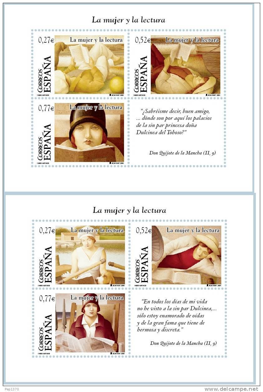 ESPAÑA 2004 - LA MUJER Y LA LECTURA - Edifil Nº 4060-4061 - Yvert Blocks 132-133 - Nuevos