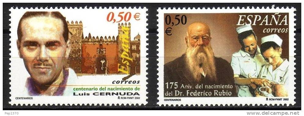 ESPAÑA 2002 - PERSONAJES - Edifil Nº 3894-3895 - Yvert 3459-3460 - Medicina