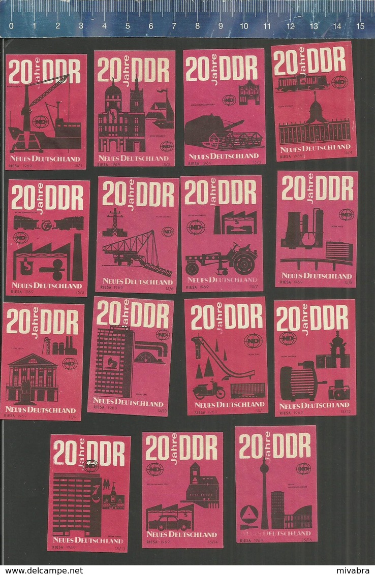 20 JAHRE DDR Old Matchbox Labels Former DDR 1969 - Boites D'allumettes - Etiquettes