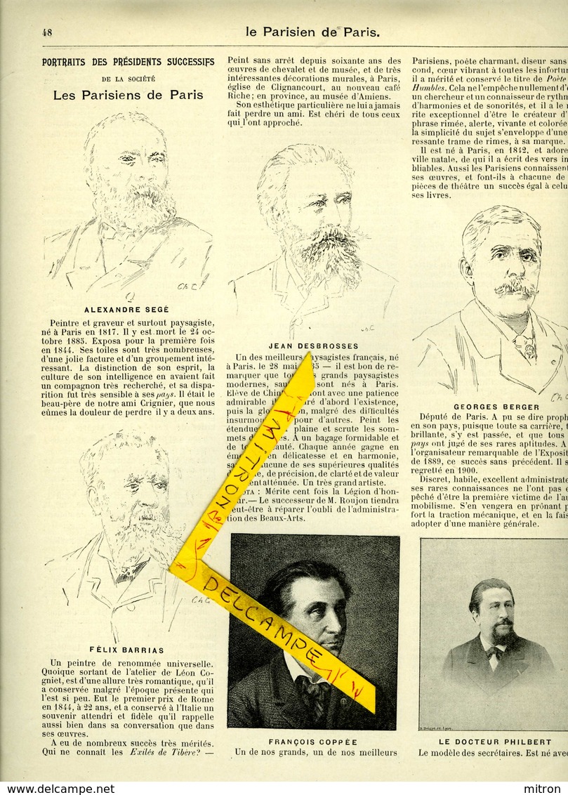 LE PARISIEN De PARIS No 3 Du 24 Janvier 1897. 16 Pages Dim: 25X33. Médecins De Nuit, Les Halles Centrales - Journaux Anciens - Avant 1800