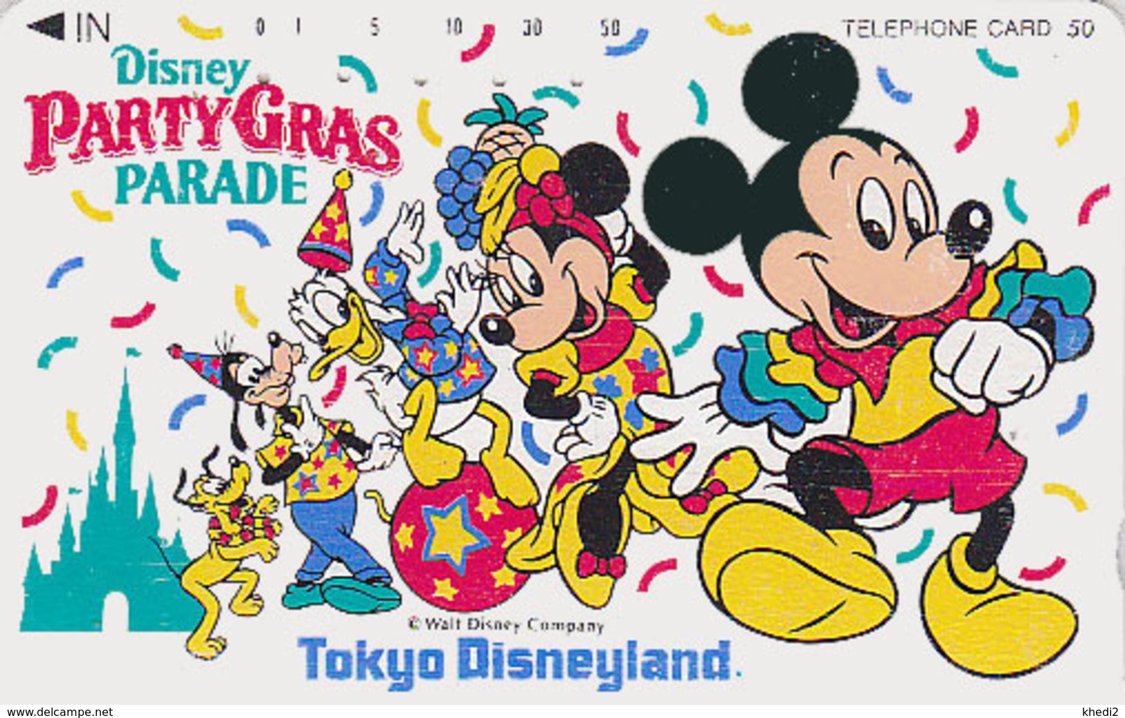 Télécarte Japon / 110-106593 - DISNEY- Mickey Minnie Donald PARTY GRAS PARADE - Disneyland Japan Phonecard Telefonkarte - Disney