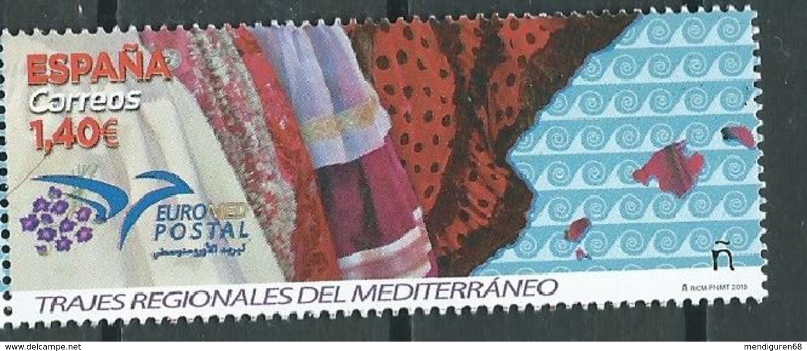 ESPAGNE SPANIEN SPAIN ESPAÑA  2019 EUROMED REGIONAL COSTUMES OF THE MEDITERRANEO TRAJES MNH ED 5329 MI 5362 YT 5069 - Unused Stamps