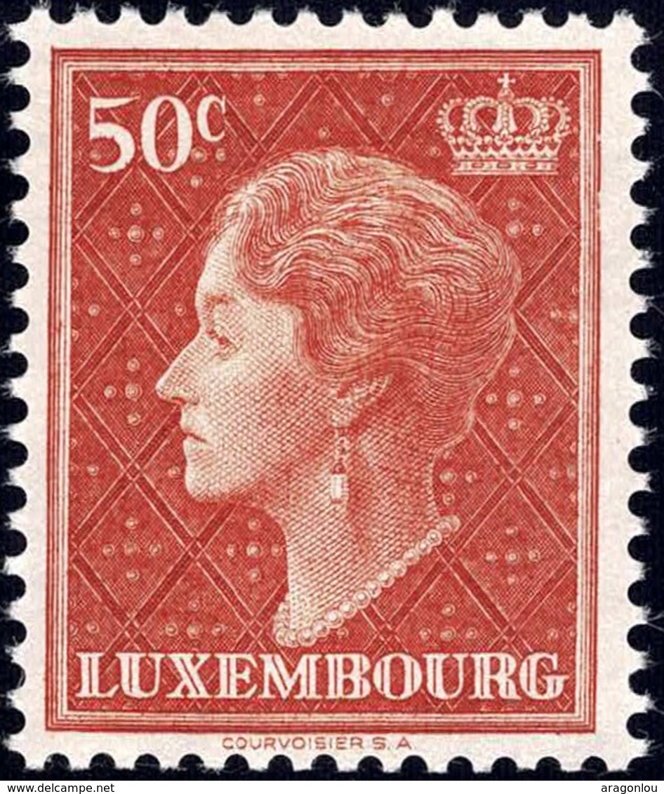 1958 Grande Duchess Charlotte 50c. Neuf Sans Charnière, Michel 2019: 588**, Valeur Catalogue 0,40€ - Ungebraucht