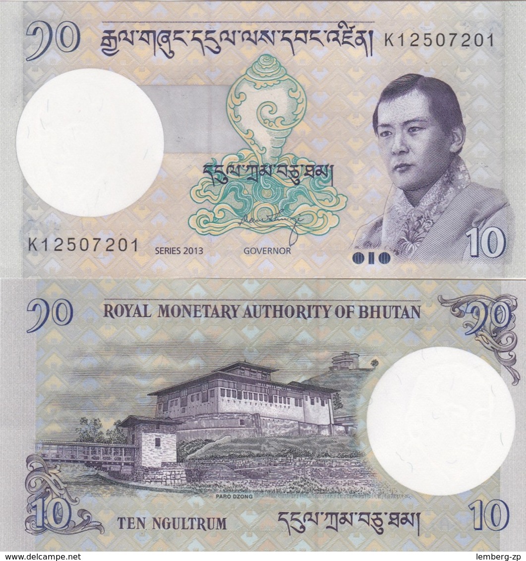 Bhutan - 5 Pcs X 10 Ngultrum 2013 UNC Lemberg-Zp - Bhutan