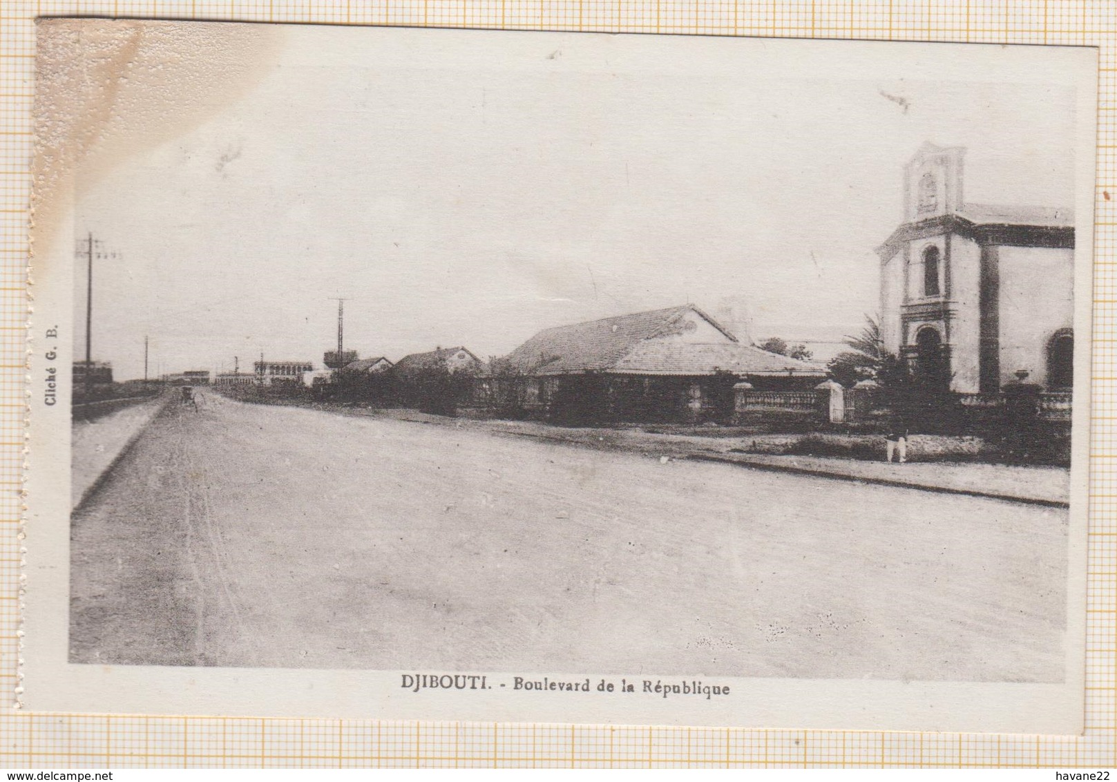 9AL1656 Coin Taché DJIBOUTI  BOULEVARD DE LA REPUBLIQUE 2 SCANS - Ivory Coast