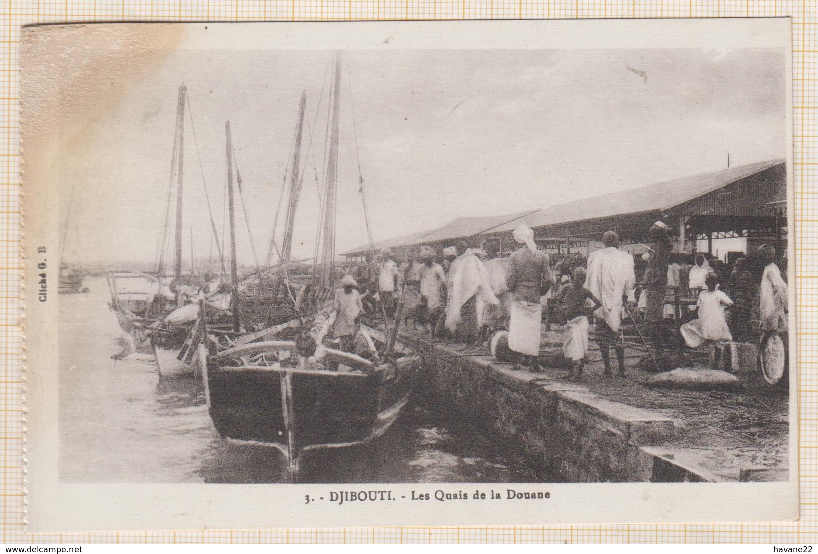 9AL1660 Coin Taché DJIBOUTI   LES QUAIS DE LA DOUANE 2 SCANS - Ivory Coast